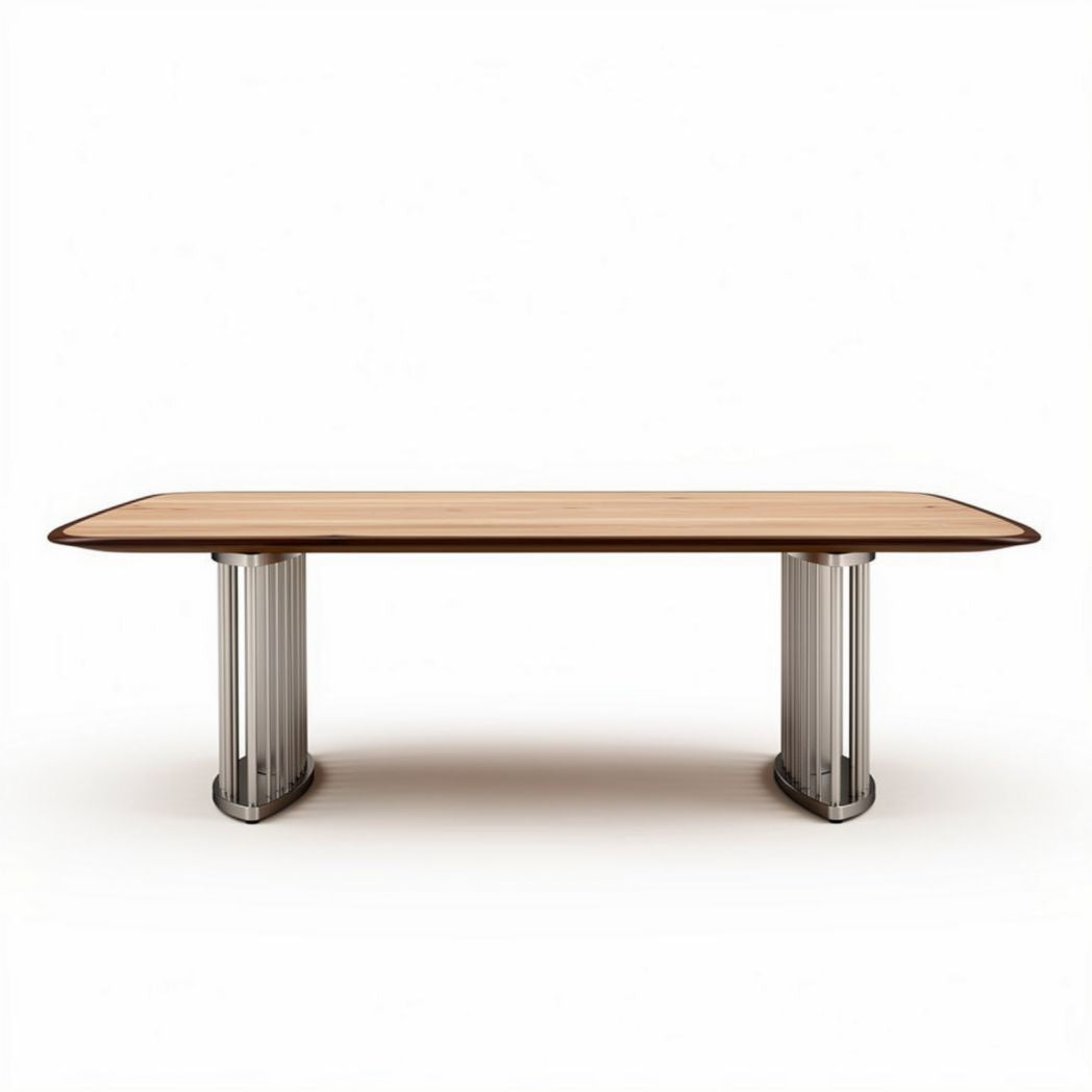 Table rectangulaire en bois et métal 240 x 100 x 75cm pour bureau ou salle à manger