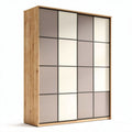 Armoire en bois avec portes coulissantes en verre 180 x 120 x 40cm