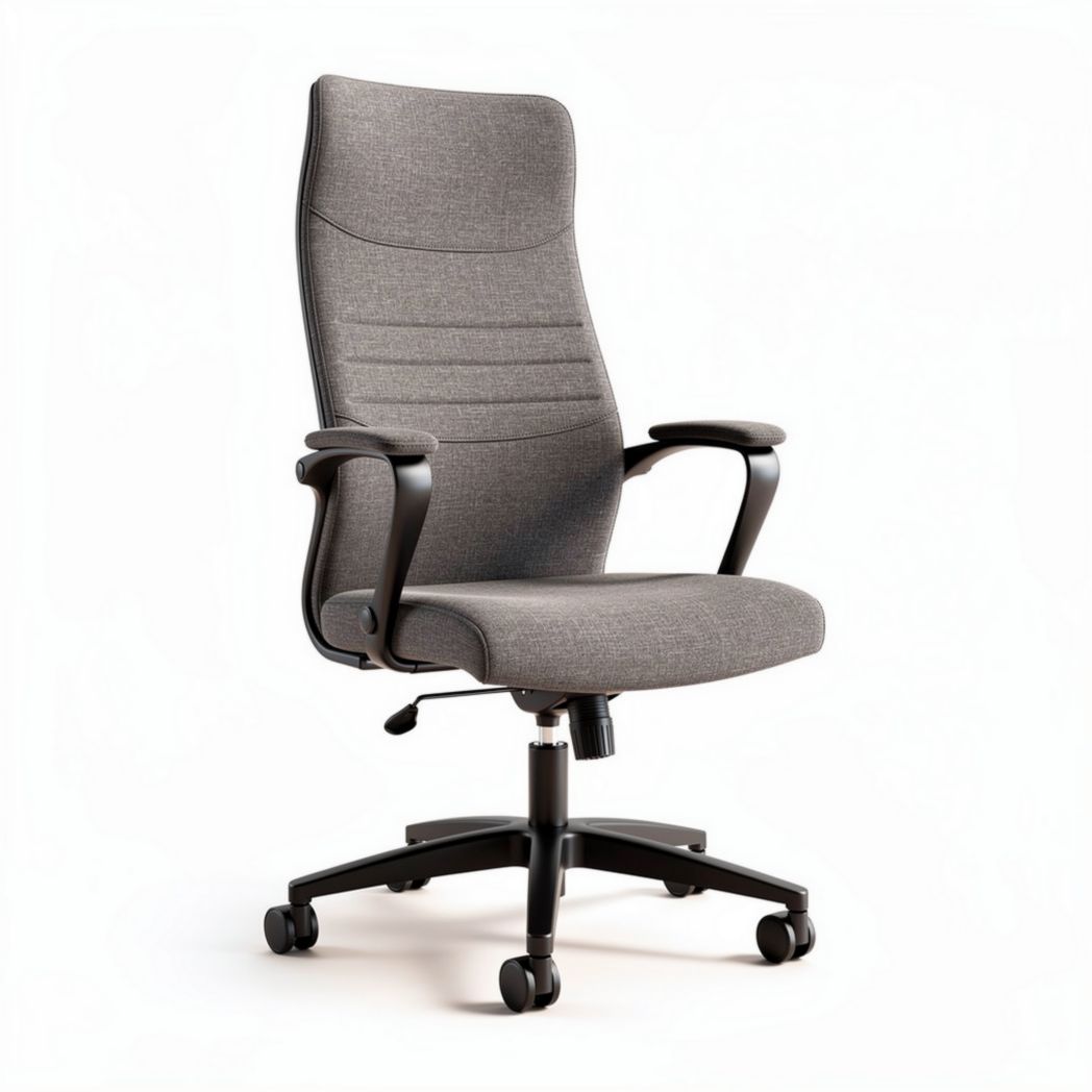 Chaise de bureau ergonomique grise avec accoudoirs en tissu 40 x 60 x 100cm