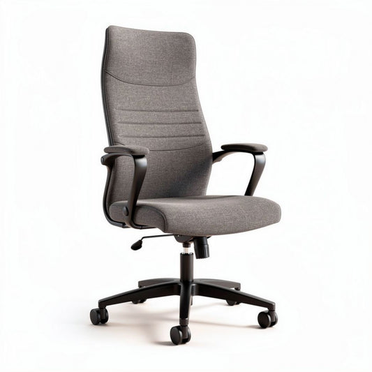 Chaise de bureau ergonomique grise avec accoudoirs en tissu 40 x 60 x 100cm