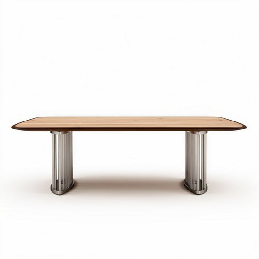 Table rectangulaire en bois et métal 240 x 100 x 75cm pour bureau ou salle à manger