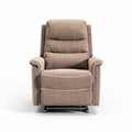 Fauteuil inclinable en tissu synthétique beige avec repose-pieds intégré