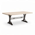 Table rectangulaire en bois clair avec structure en métal noir 200 x 100 x 75cm