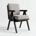 Fauteuil en tissu beige avec cadre en bois naturel dimensions 80 x 70 x 75cm