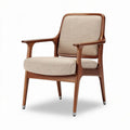 Chaise en bois avec assise en rotin 50 x 55 x 75cm pour intérieur moderne