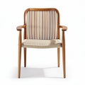 Chaise en bois avec assise en tissu naturel dimensions 60 x 56 x 78cm