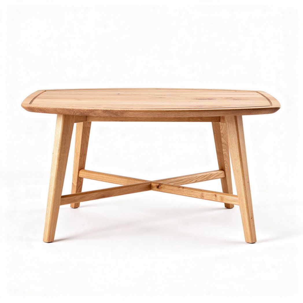 Table basse en bois naturel 120 x 60 x 45 cm pour un usage quotidien