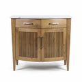 Buffet en bois avec deux tiroirs et portes en lattes dimensions 80 x 40 x 80cm